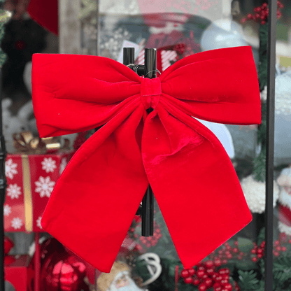 Laço Natalino Vermelho de Veludo 45cm