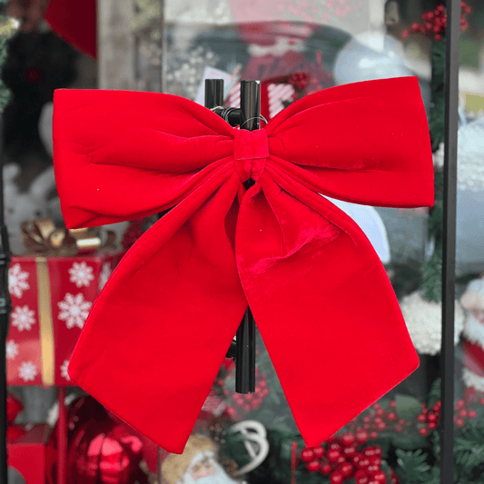 Laço Natalino Vermelho de Veludo 45cm