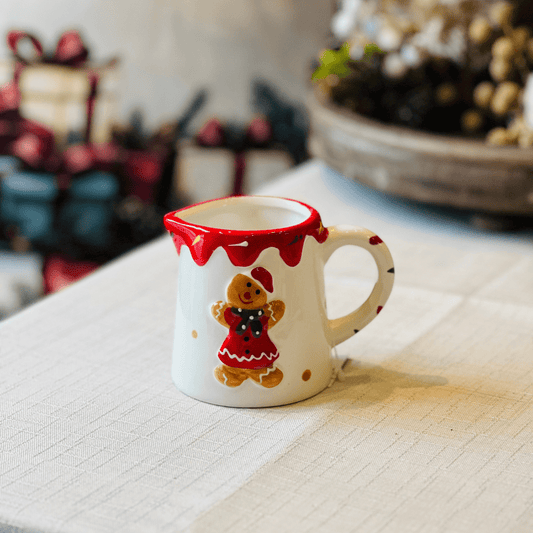 Leiteira Natalina de Cerâmica Gingerbread 235ml 8cm