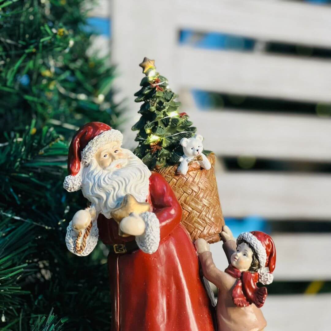 Papai Noel com Criança – 27cm