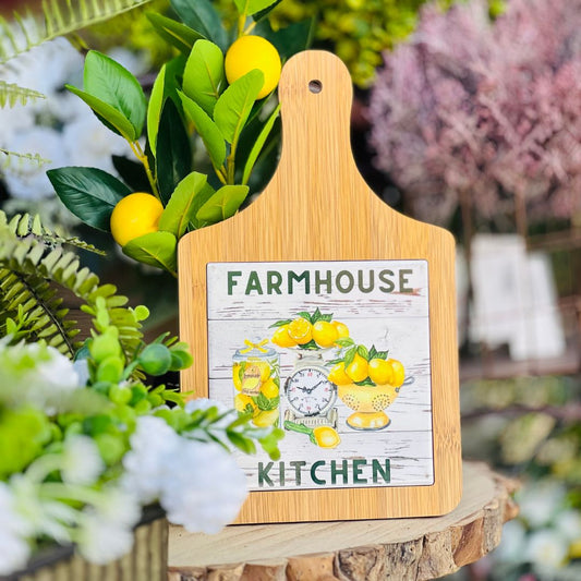 Tábua Decorativa Lemon Farmhouse Kitchen - 32x19cm
