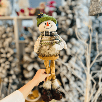Boneco de Neve Natalino Em Pé Verde 53cm