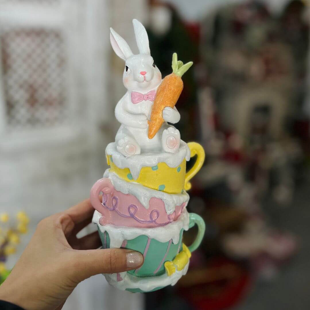 Coelho Com Xícaras - 23cm