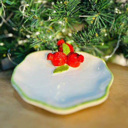 Petisqueira Decorativo Ceramica Romã  - 5,2x16,5x18cm