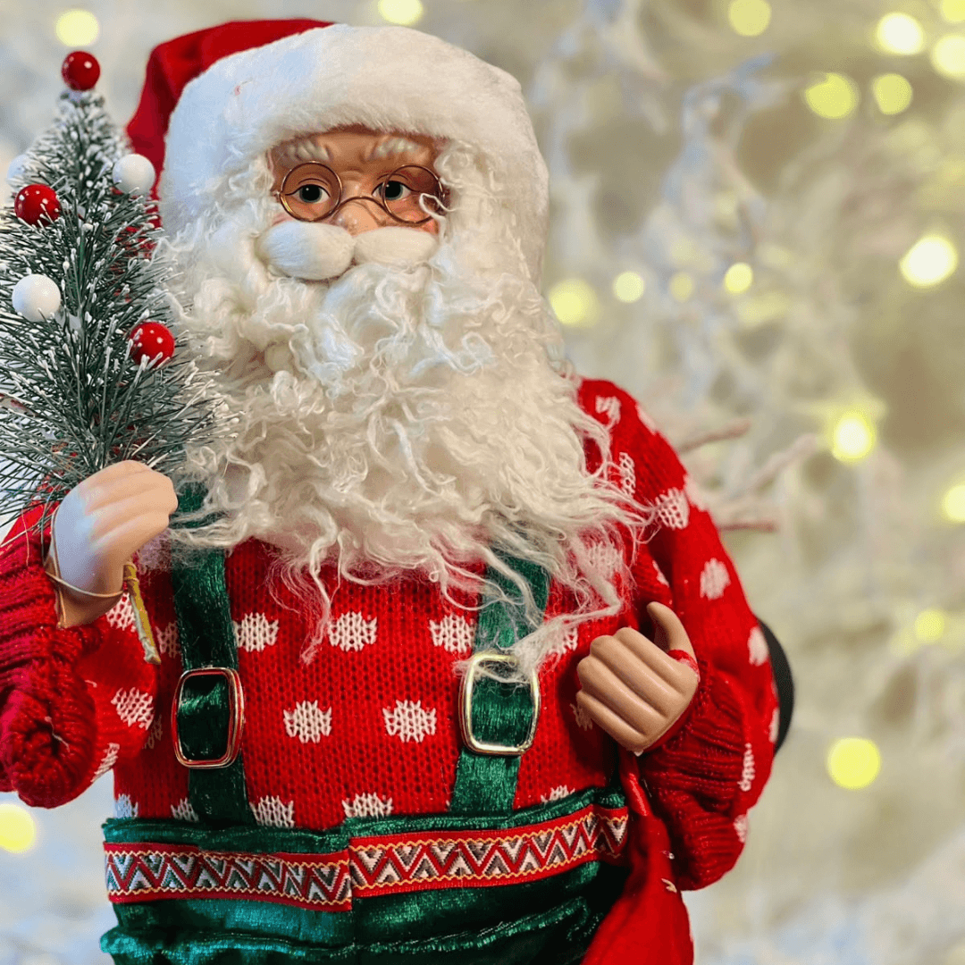 Papai Noel com Árvore e Meia Natalina – 45 cm