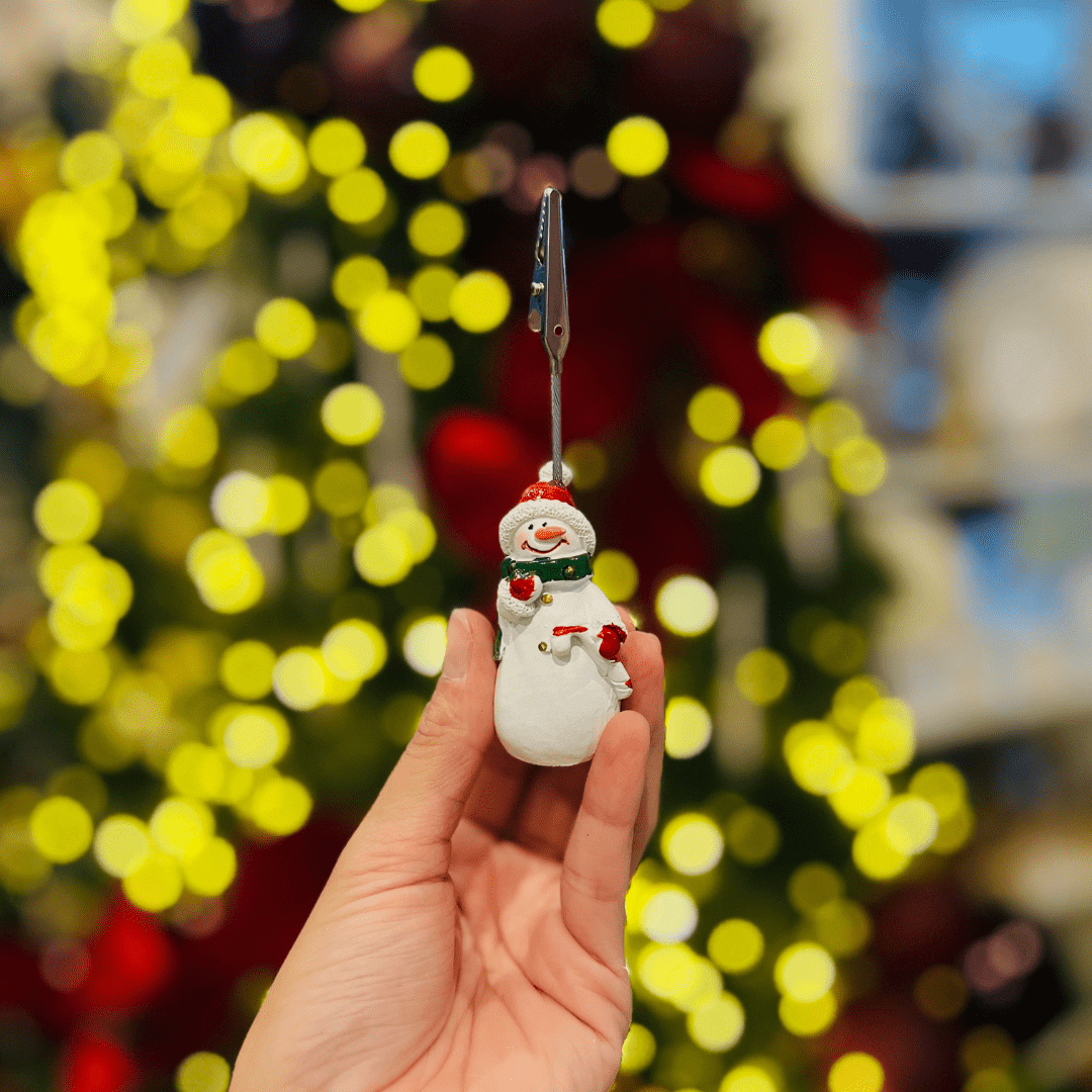 Marcador Natalino Boneco de Neve de Resina 3x3x5,8cm