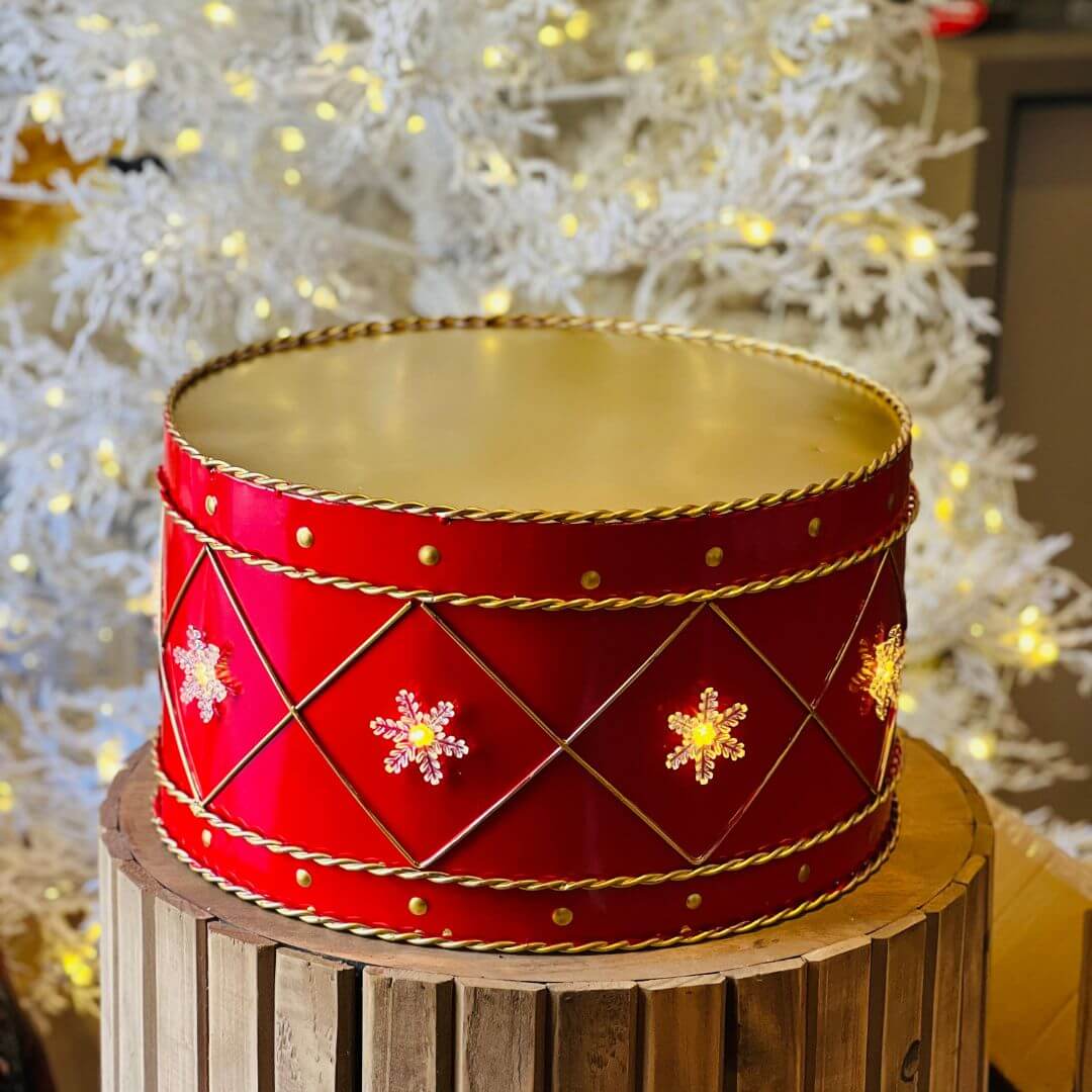 Enfeite Tambor Natal com LED – 41cm