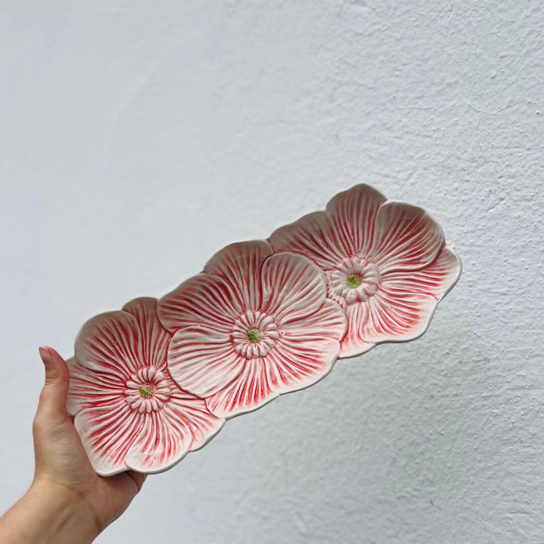 Travessa Flor Decorativa de Parede Rosa – 13cm