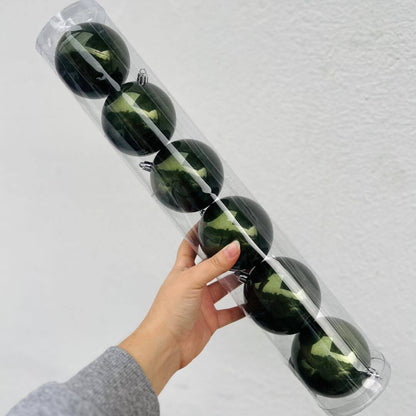 Bola Tubo Lisa Perolada Verde – 8cm | Jogo com 6 Peças