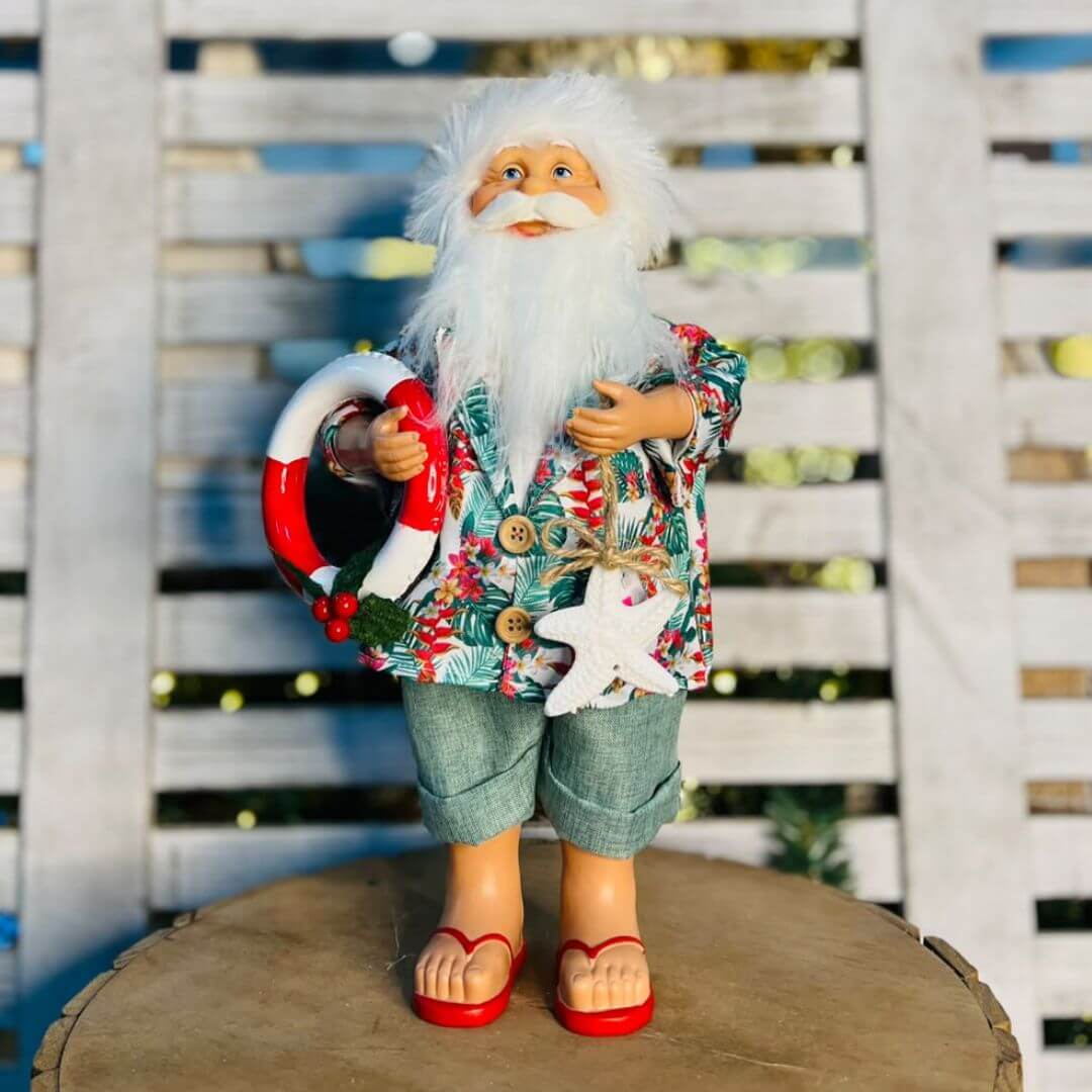 Papai Noel Praiano com Boia – 40cm