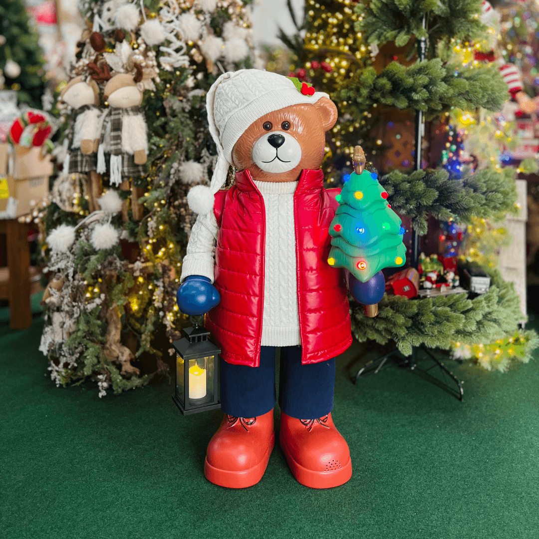 Urso com Colete Puffer e LED – 110cm