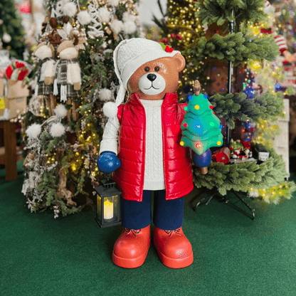 Urso com Colete Puffer e LED – 110cm