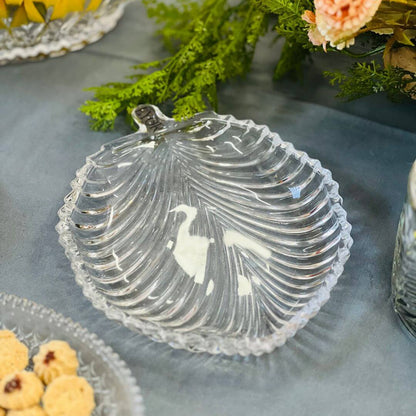 Folha Decorativa de Cristal Leaf - 19,5x17x2,5cm