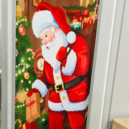 Cobre Porta Natalino Papai Noel Árvore – 90 x 210cm