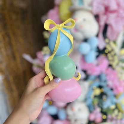 Porta-velas de Ovos Com Laço - 21cm