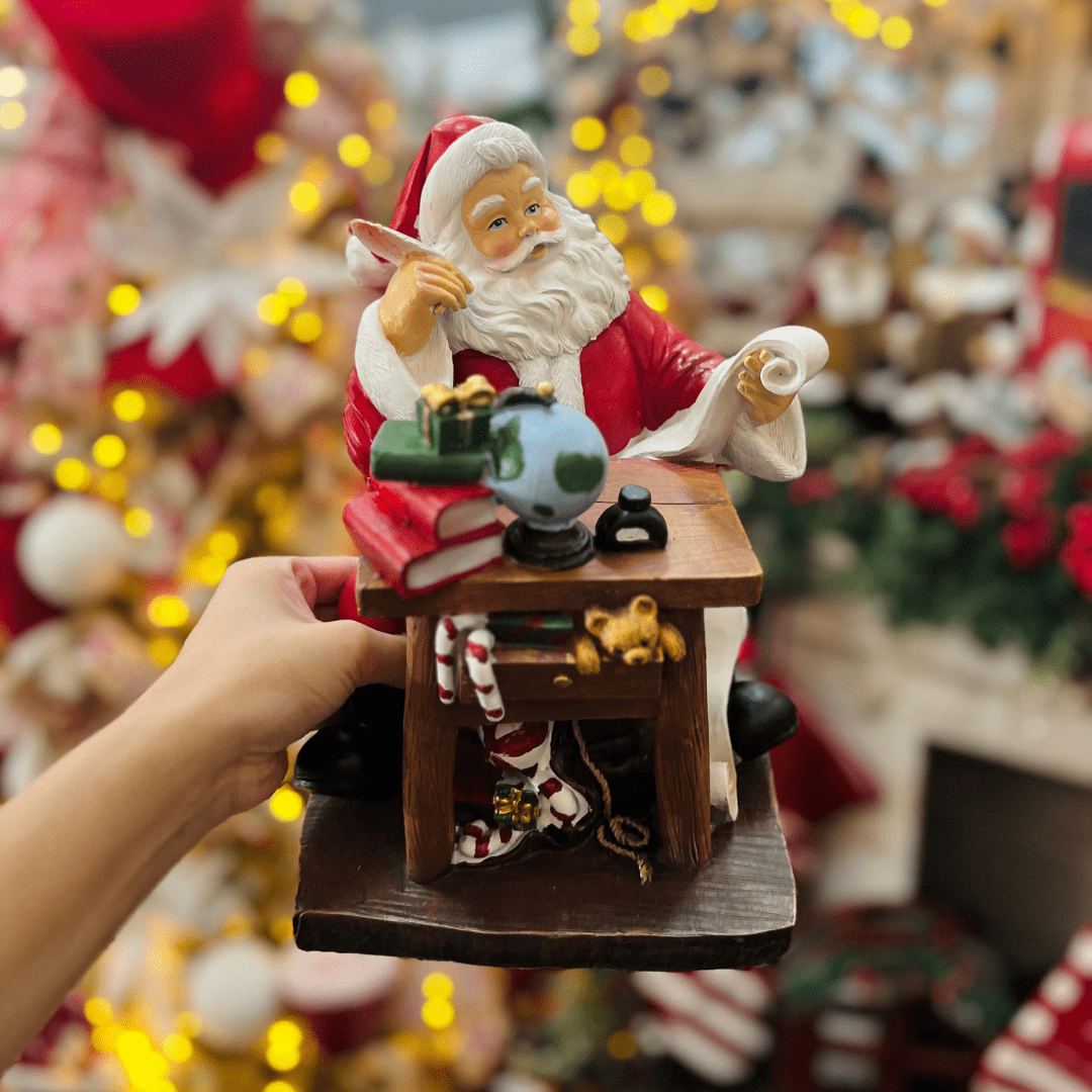 Enfeite Natalino Lista de Presentes do Noel Resina 26x19cm