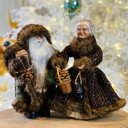 PAPAI NOEL NATAL EM PE MARROM- 30cm