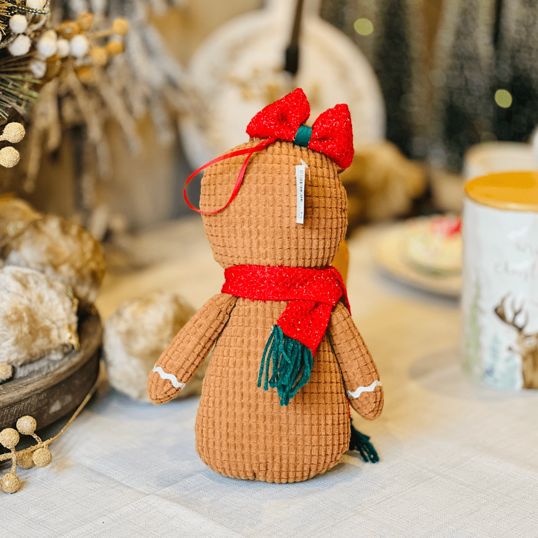 Gingerbread Natalina Menina de Pelúcia 24x15cm - Para Pendurar