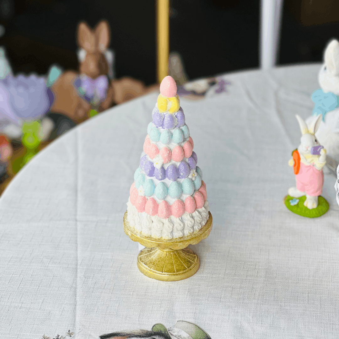 Árvore Decorativa de Ovinhos Candy de Resina 24cm