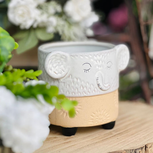 Vaso de Cerâmica Elefante - 15,9x12,8x12,6cm