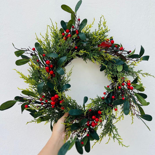 Guirlanda de Folhas e Berry - 50cm