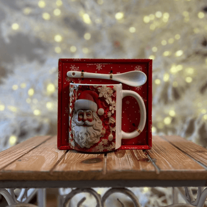 Xícara de Natal Papai Noel com Colher – 330ml
