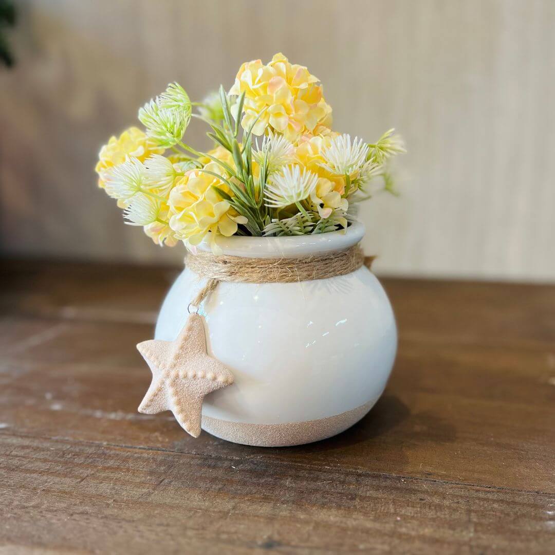Vaso Decorativo em Cerâmica Estrela – 11x14x13cm