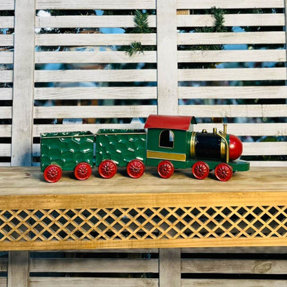 Natal  Trem Decorativo Metal - 18,5x66x15cm