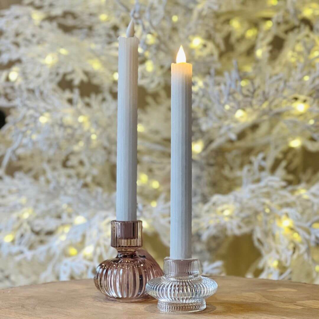 Vela Decorativa Branca com LED – 25cm | 2 Peças