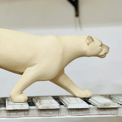 Escultura Leopardo Em Poliresina - 45cm