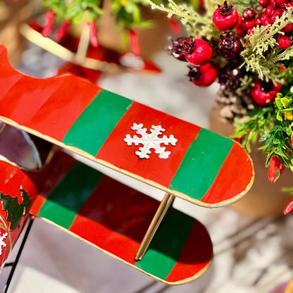Avião de Natal Decorativo - 21x36,5x40,5cm