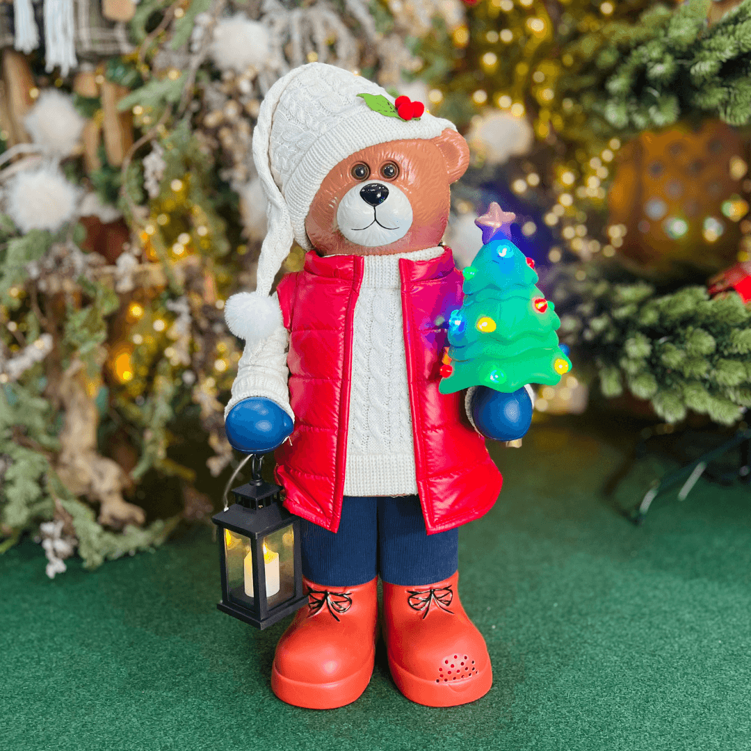 Urso com Colete Puffer e LED – 70cm