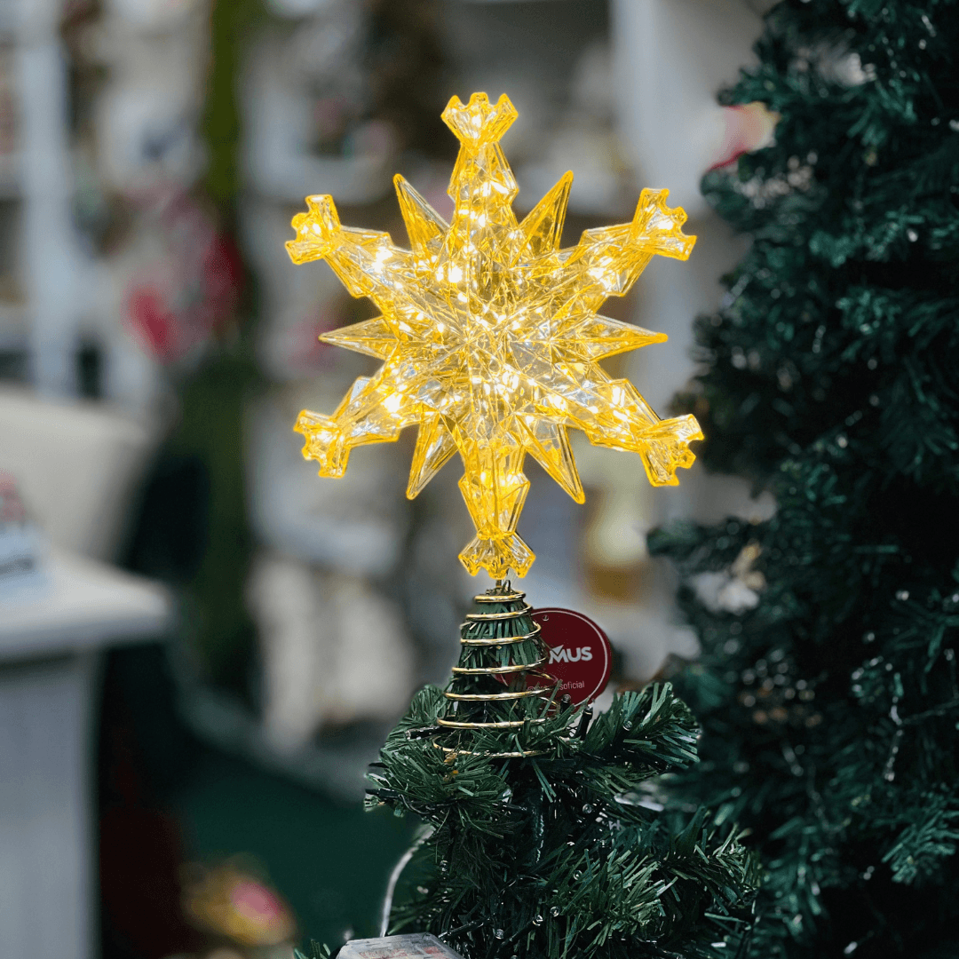 Topo de Árvore Floco de Neve com LED – 31,5 cm