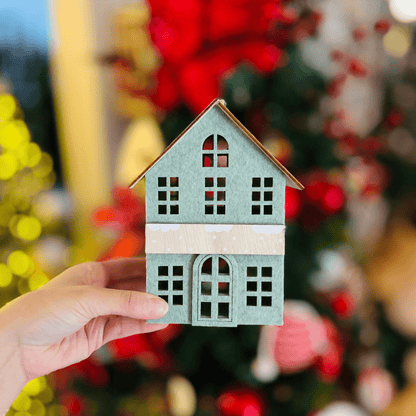 Casinha Natalina para Pendurar Verde 16cm