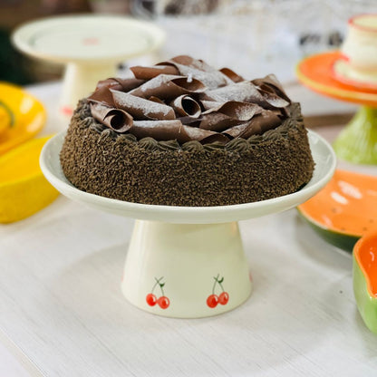 Prato Com Pé Cone Cereja Tutti-frutti - 13,5x26,5