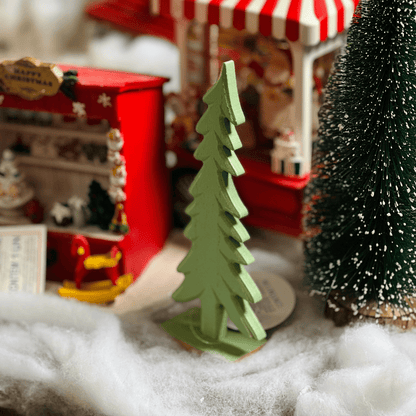 Árvore Natalina Verde de Madeira 21cm