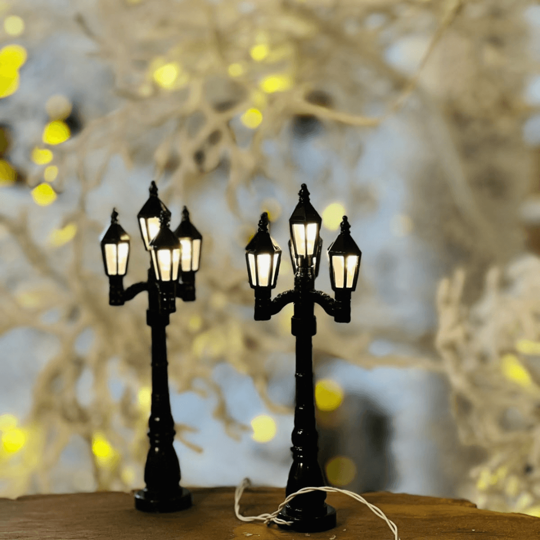 Enfeite Mini Luminária com 8 LEDs – 12,5 cm | 2 Unidades