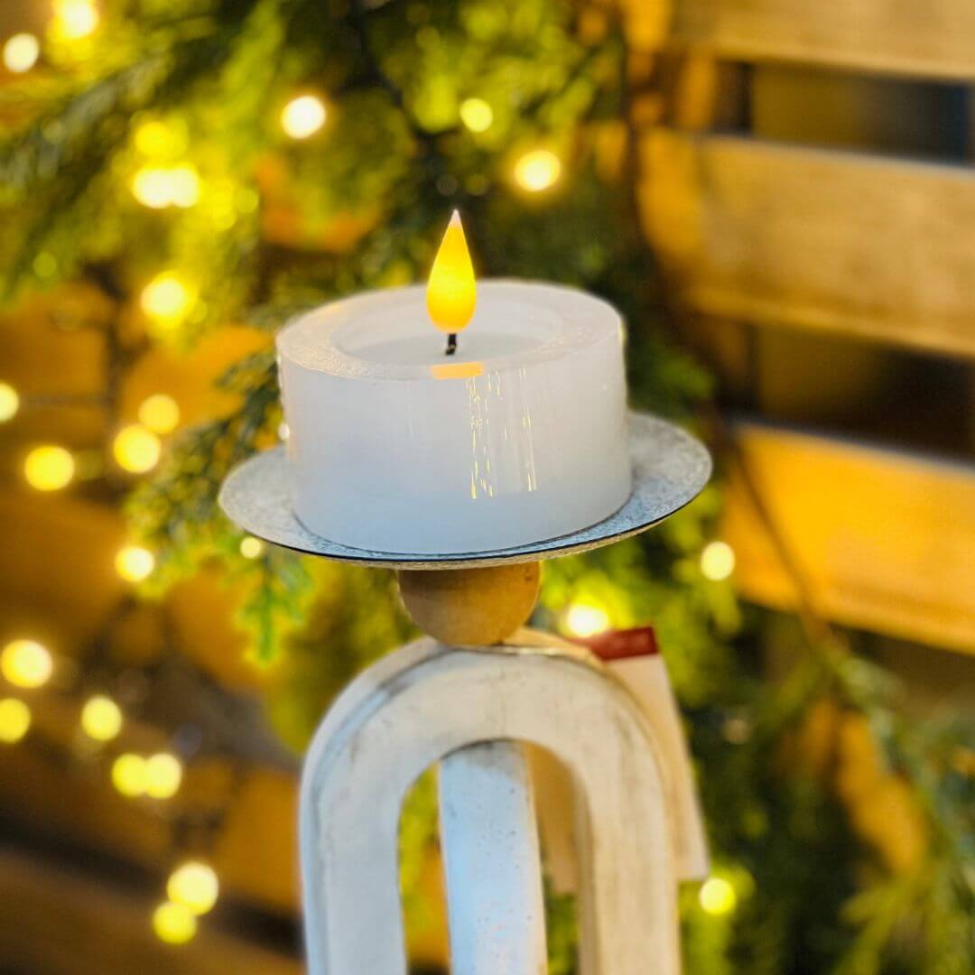 Vela Decorativa com LED Luz Quente Branca – 7cm