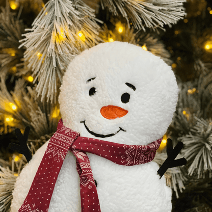 Almofada Natalina Boneco de Neve Com Bordado e Aplicação 30x46cm