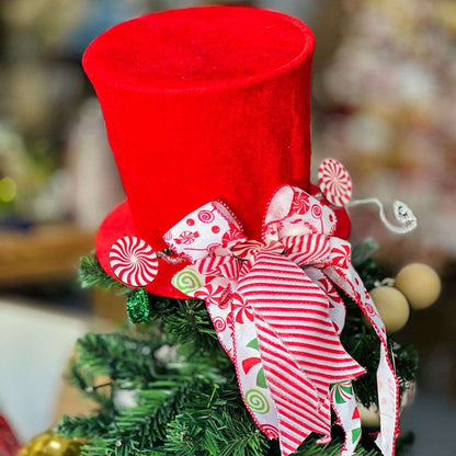 Ponteira Árvore de Cartola Candy - 21x22cm Vermelha