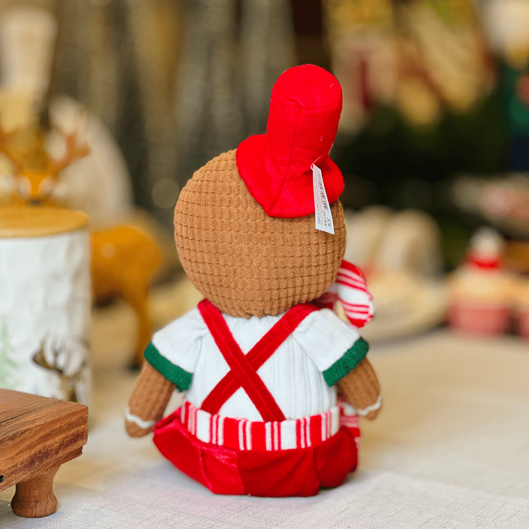 Gingerbread Natalino Menino Com Cartola Sentado de Pelúcia 48cm