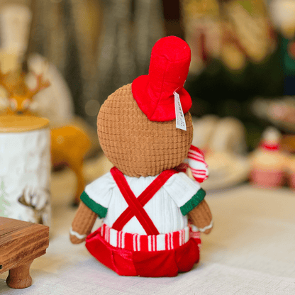 Gingerbread Natalino Menino Com Cartola Sentado de Pelúcia 48cm