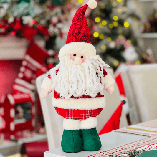 Papai Noel Em Pé Vermelho e Verde 44cm