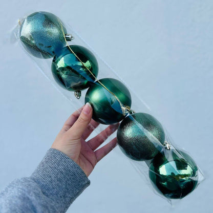 Bola Natalina Verde c/5 - 8cm 