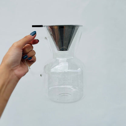 Cafeteira de Vidro Com Filtro de Aço Inox - 800ml