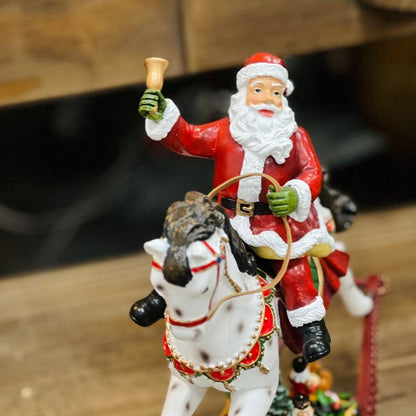 Cavalo Decorativo com Noel, Movimento, Música e LED – 21 x 8 x 20cm