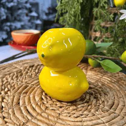 Vaso Limao Duplo Tutti-frutti de Cerâmica 12x9,5cm