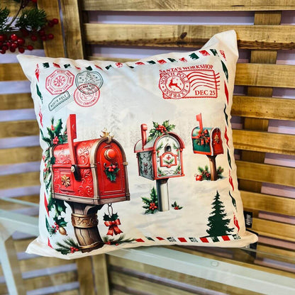 Capa de Almofada Luxor Natal Caixa de Correios – 50 x 50cm