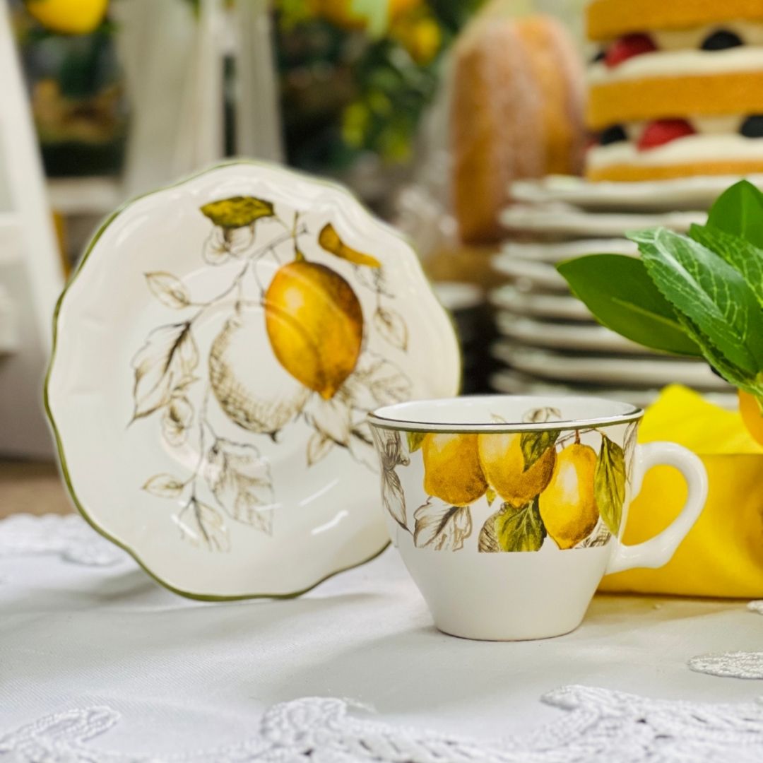 Xícara de Café Com Pires Toscana Limão Siciliano