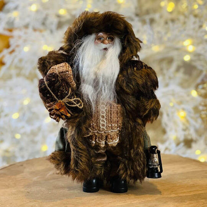 PAPAI NOEL NATAL EM PE MARROM- 30cm